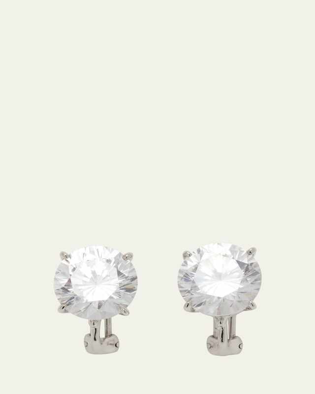 CZ Round Stud Earrings, 10.00 TCW